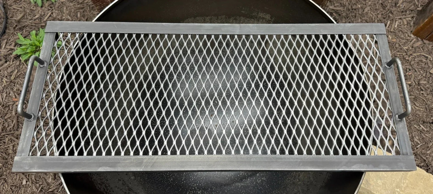 Fire Pit Grill Grate - Full view across bowl - Rough & Rigid