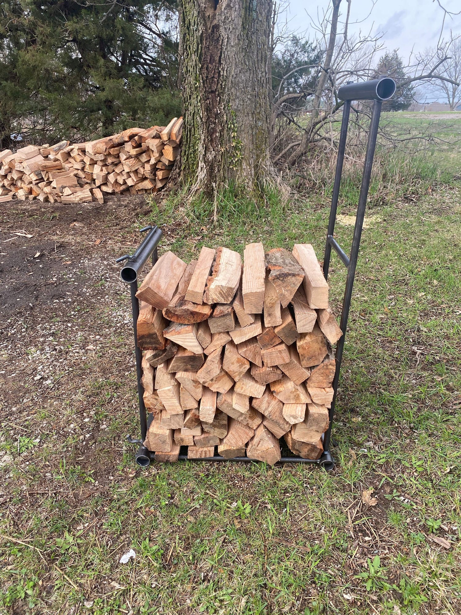 Large Wood And Lid Holder. Full Front View, No Lid On - Rough & Rigid