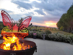 The Chief Fire Pit 37" With Tilting Base view to the horizon
