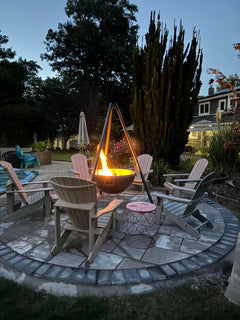 40" Ringo Fire Pit with Tri Pod on exterior