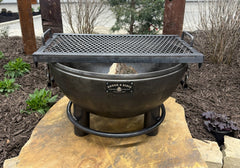 The Duke Fire Pit 30" With Tilting Base with a grill top